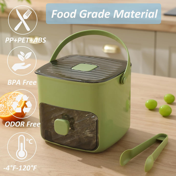 🥤🧊 50 % RABATT! Isbitsform med förvaringsfack – 48 isbitar åt gången, läckagesäkert lock. Stapelbar, sparar plats. Isskopa och ispincett ingår. Ett måste för sommaren. 🏖️✅