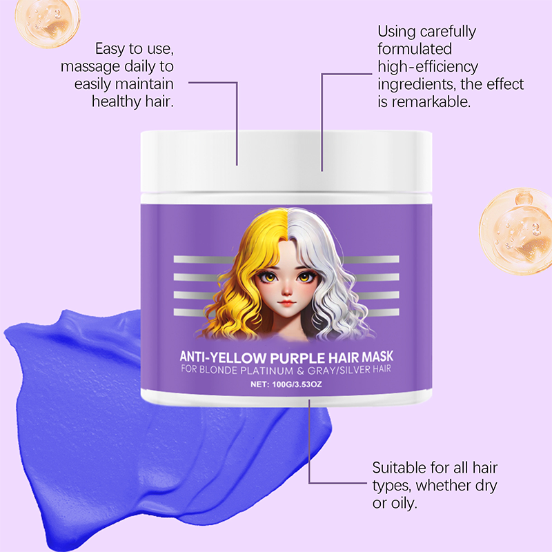 Anti-gulnande lila hårmask