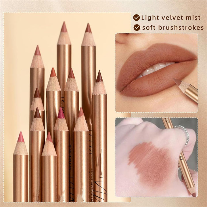 👄 50 % RABATT! 💄 Set med 12 färger av smetfria läppennor – Hållbara, krämiga och vattenfasta – perfekta för vardagsbruk eller professionell sminkning 🎨