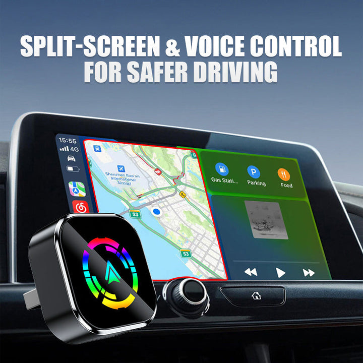 2-i-1 trådlös adapter för iPhone och Android Auto🎵