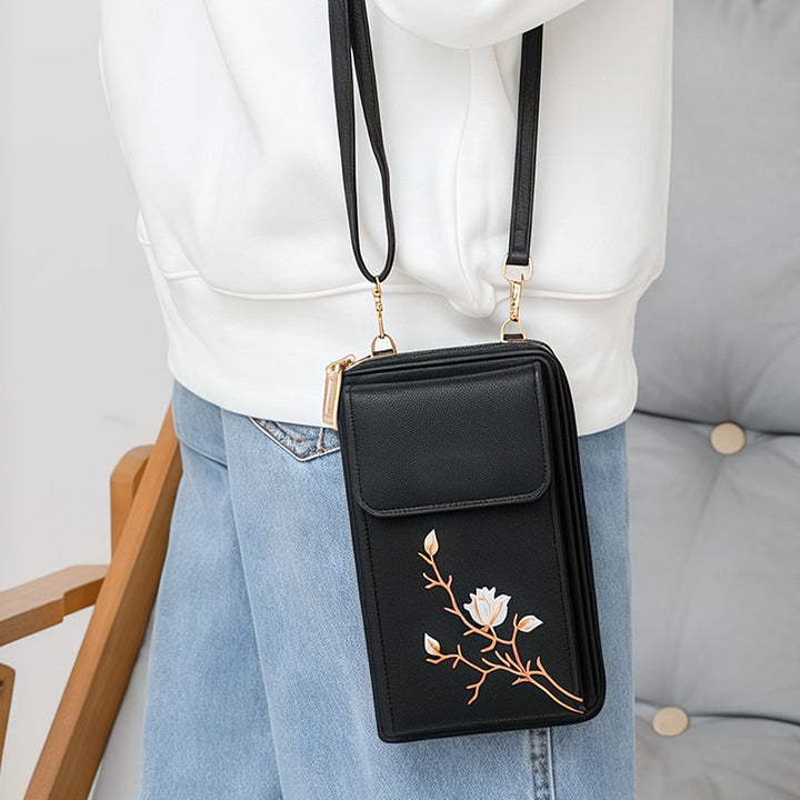 Broderad Blommig Retro Mini Crossbody-väska