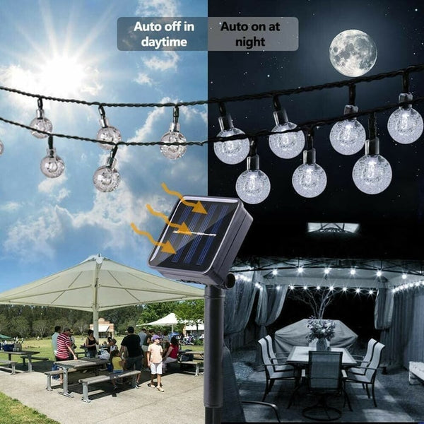 ☀️ Vattentäta Solcellsdrivna LED-Stränglampor för Utomhusbruk – 8 Lägen, Skymningssensor & Perfekt för Trädgård 🏡