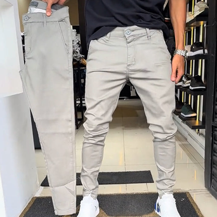 🔥Rabatt under begränsad tid🔥Herrbyxor med enfärgade slim fit-modell