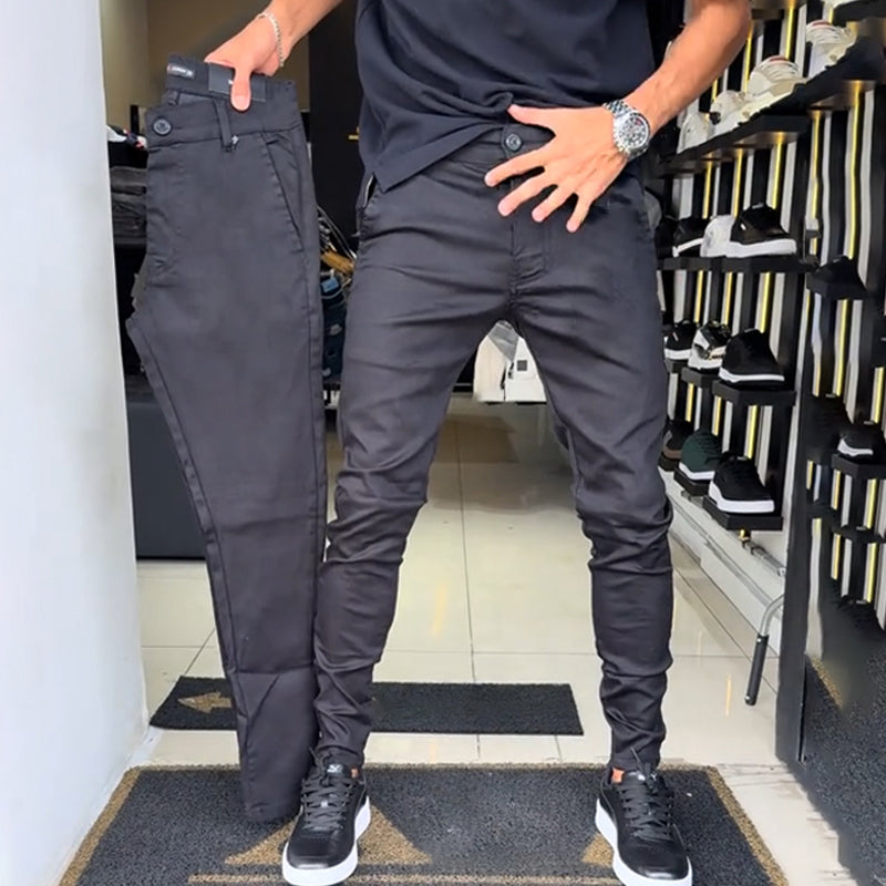 🔥Rabatt under begränsad tid🔥Herrbyxor med enfärgade slim fit-modell