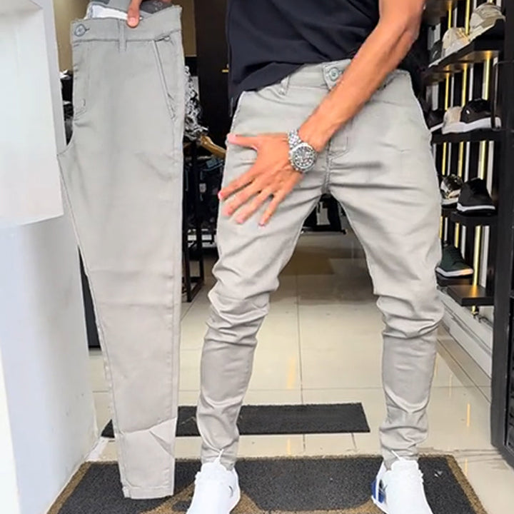 🔥Rabatt under begränsad tid🔥Herrbyxor med enfärgade slim fit-modell