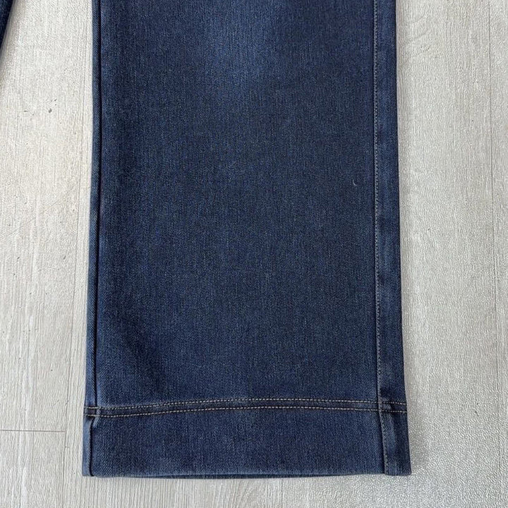 ⏳Tidsbegränsad 50 % rabatt⏰Damjeans med dragsnöre i straight fit och resår👖