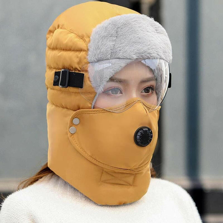 🧢 55 % RABATT NU! ✨ Termisk mössa med avtagbar andningsventilmask – vindskyddande fleece med justerbar rem för extremt kallt väder ❄️🔒