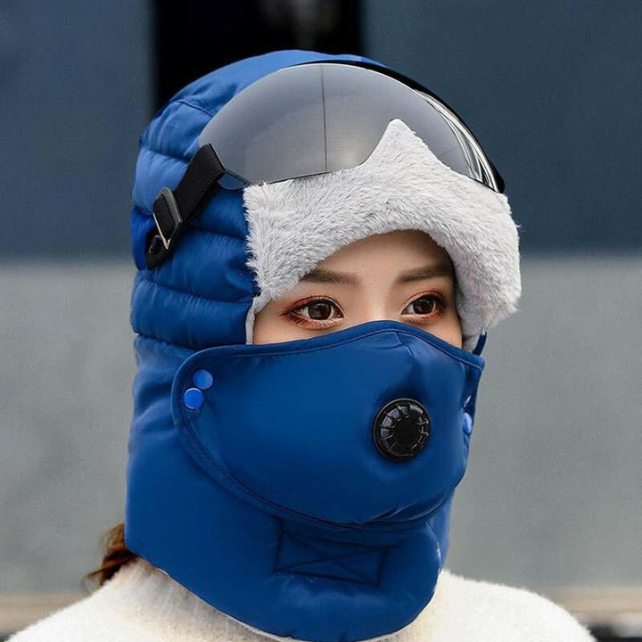 🧢 55 % RABATT NU! ✨ Termisk mössa med avtagbar andningsventilmask – vindskyddande fleece med justerbar rem för extremt kallt väder ❄️🔒