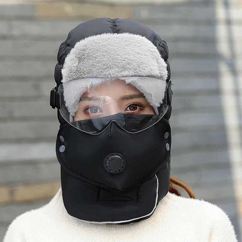 🧢 55 % RABATT NU! ✨ Termisk mössa med avtagbar andningsventilmask – vindskyddande fleece med justerbar rem för extremt kallt väder ❄️🔒