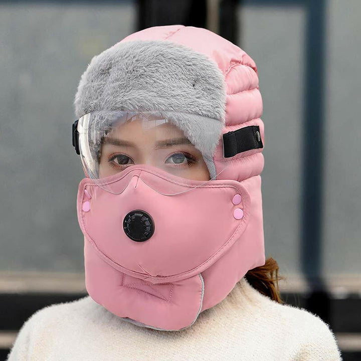 🧢 55 % RABATT NU! ✨ Termisk mössa med avtagbar andningsventilmask – vindskyddande fleece med justerbar rem för extremt kallt väder ❄️🔒