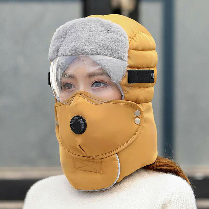 🧢 55 % RABATT NU! ✨ Termisk mössa med avtagbar andningsventilmask – vindskyddande fleece med justerbar rem för extremt kallt väder ❄️🔒