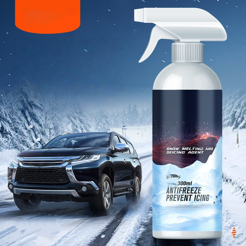 Kraftfull spray för att avisa bilrutor
