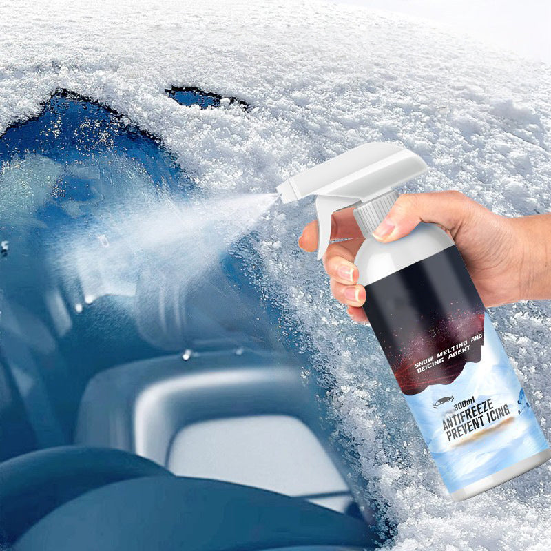 Kraftfull spray för att avisa bilrutor