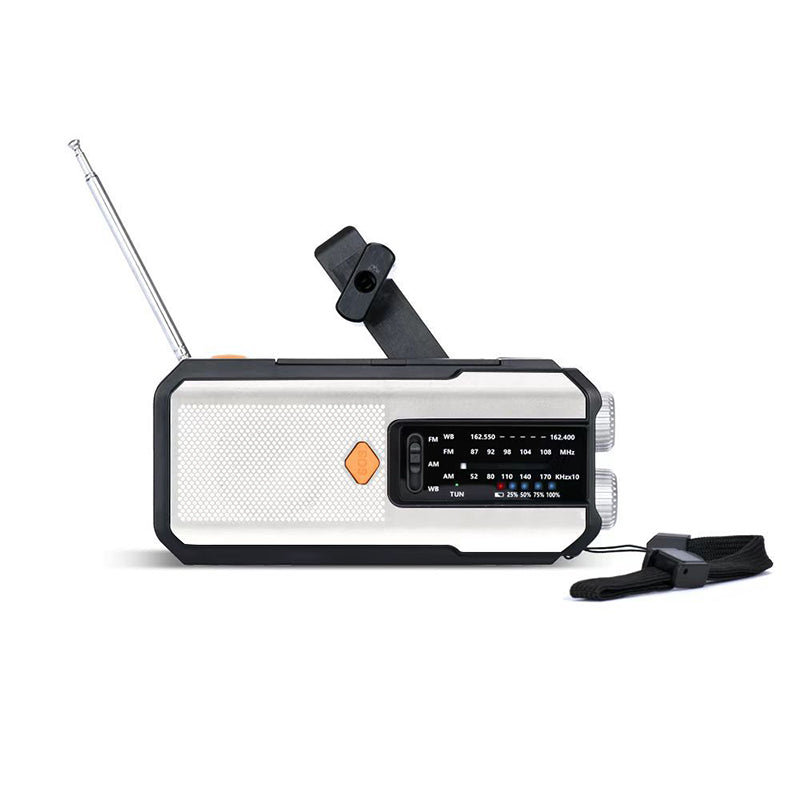 Solcellsväderradio med Handvev – 3 Laddningssätt, 2000mAh Powerbank & SOS-larm!