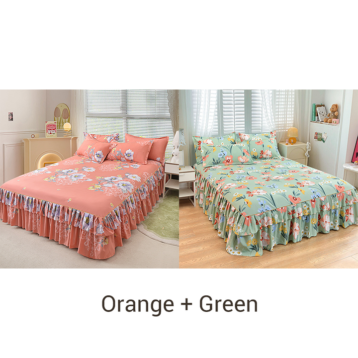 🛏️50% RABATT!🎀3-delat Volangsängkjol – Elegant Design, Fullständigt Skydd & Universell Passform 🛌
