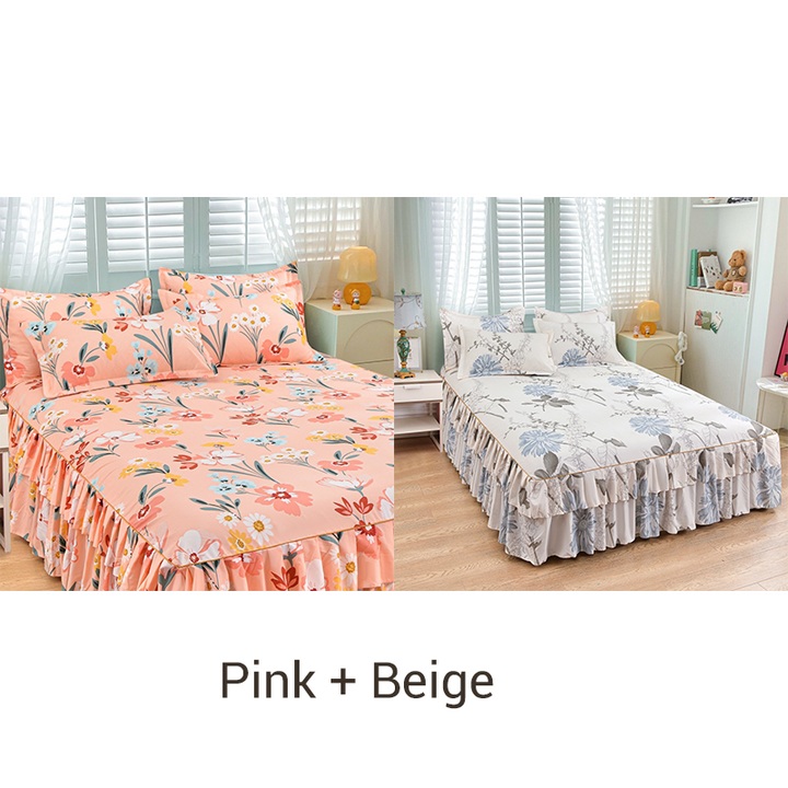 🛏️50% RABATT!🎀3-delat Volangsängkjol – Elegant Design, Fullständigt Skydd & Universell Passform 🛌