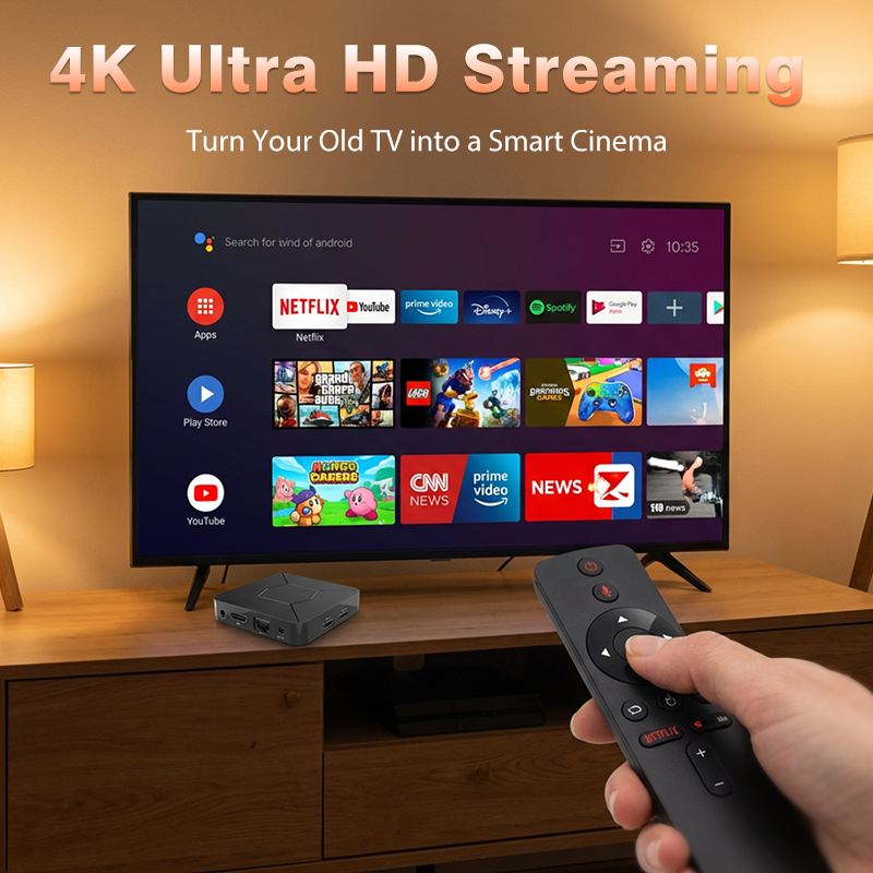 4K Android TV-box med 2,4G/5G Wi-Fi och BT 5.0