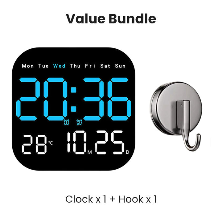 Multifunktionell digital väckarklocka med temperatur och fjärrkontroll