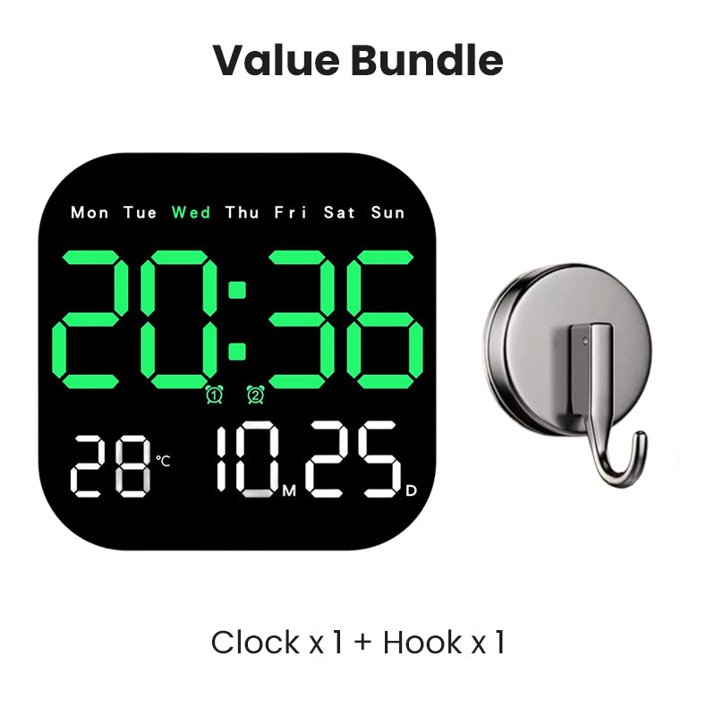 Multifunktionell digital väckarklocka med temperatur och fjärrkontroll