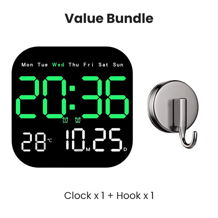 Multifunktionell digital väckarklocka med temperatur och fjärrkontroll