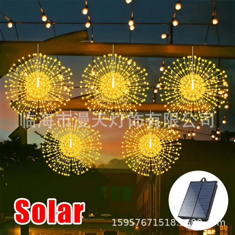 🎆 54% RABATT! 💡Solenergi Fyrverkerier Ljusgirland – Magisk trädgårdsbelysning för fester & kvällar