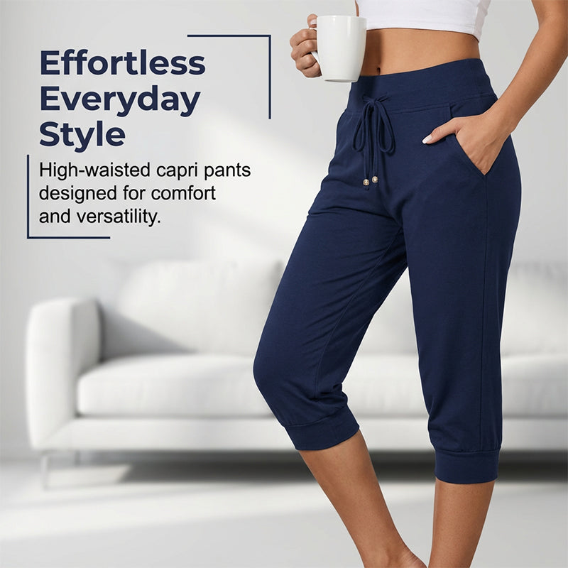 Korta Sweatpants – Dragsko i Midjan & Capri-längd för Avkoppling!