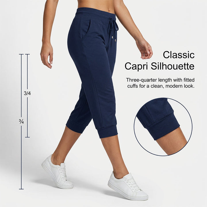 Korta Sweatpants – Dragsko i Midjan & Capri-längd för Avkoppling!