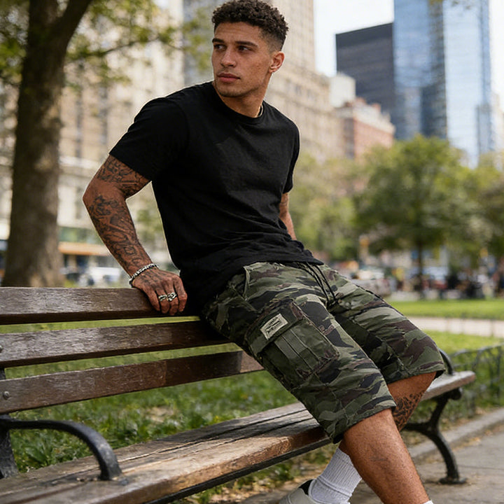 🩳 52% RABATT 🗺️ | Herr Camouflage Cargo-Shorts – Många Fickor & Avslappnad Passform