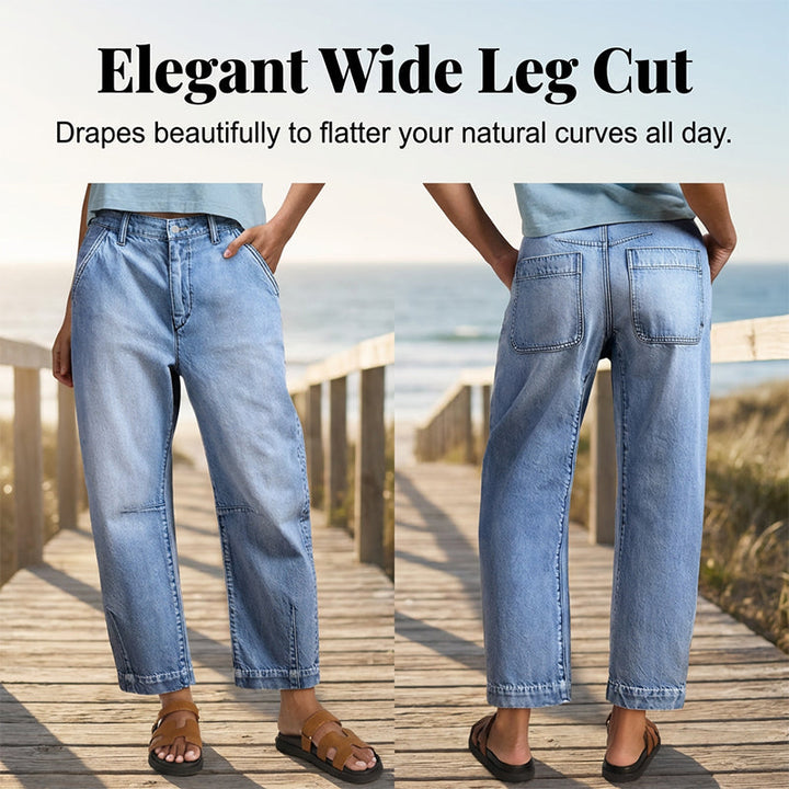 🌟 Dam high waist vida jeansshorts – Benlängande & vintage tvätt – Casual croppade byxor – perfekta för sommar, strand eller en ledig dag 👒