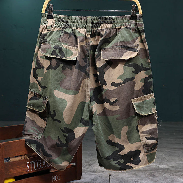 ⚡ Herr Nitar Kamouflage Cargo Shorts – Distad, Multi-Ficka & Elastisk Midja – Tuff Streetwear Cargo Shorts 🛹