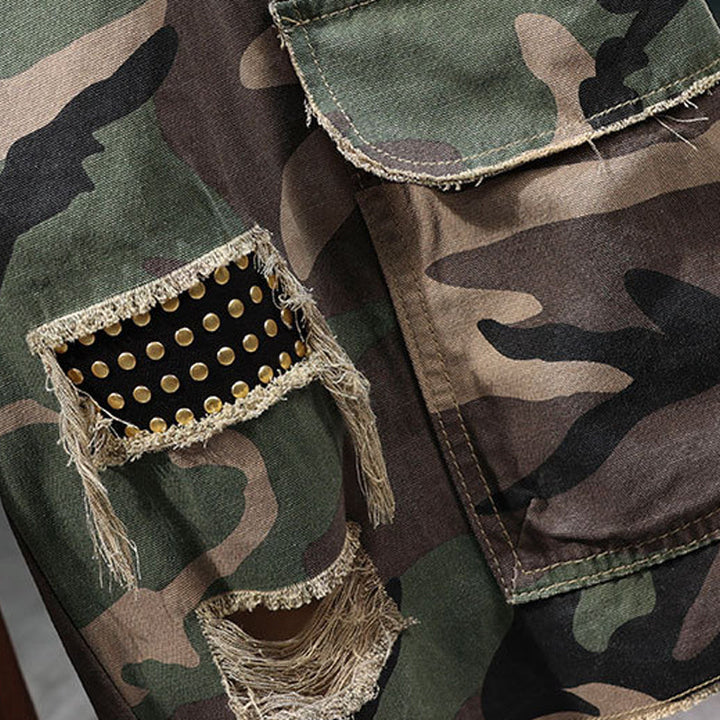⚡ Herr Nitar Kamouflage Cargo Shorts – Distad, Multi-Ficka & Elastisk Midja – Tuff Streetwear Cargo Shorts 🛹