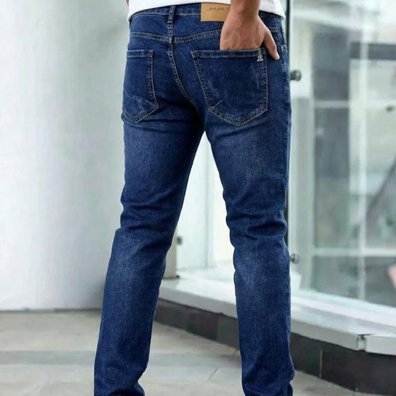 🔥 Moderna Stretchjeans i Slim Fit – Vintage-tvättad, Bekväm Stretch & Perfekt för Vardagsbruk 💙
