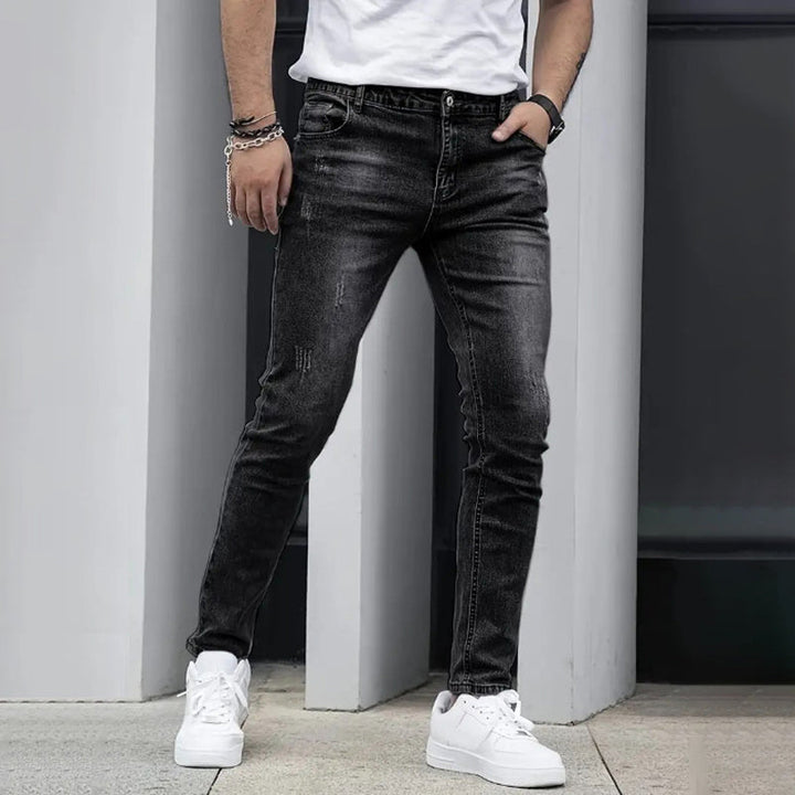 🔥 Moderna Stretchjeans i Slim Fit – Vintage-tvättad, Bekväm Stretch & Perfekt för Vardagsbruk 💙