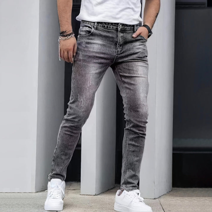 🔥 Moderna Stretchjeans i Slim Fit – Vintage-tvättad, Bekväm Stretch & Perfekt för Vardagsbruk 💙