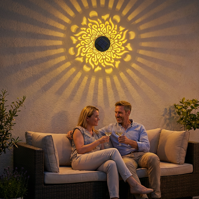 Solcellsdriven mandala projektorlampa