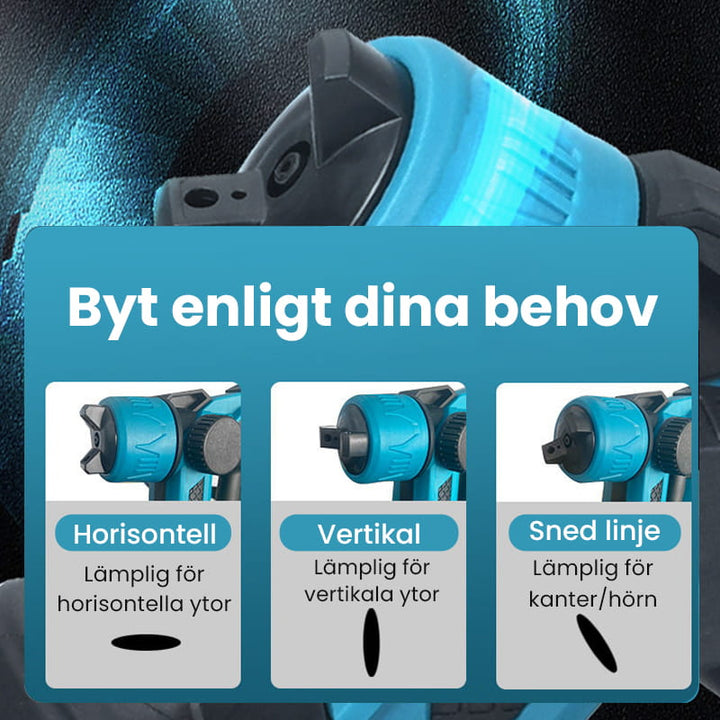 Trådlös elektrisk sprutpistol ⚡ 800 ml/minut för oavbruten sprutning 💪 Laddningsbar, trådlös, spruta i alla vinklar utan läckage. Perfekt för möbler, staket och väggar 🏠