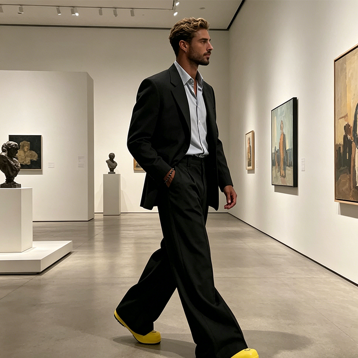 🎩 Herr Minimalistiska Vida Byxor – Strukturerade sömmar, premiumtyg & mångsidig stil 🚶‍♂️