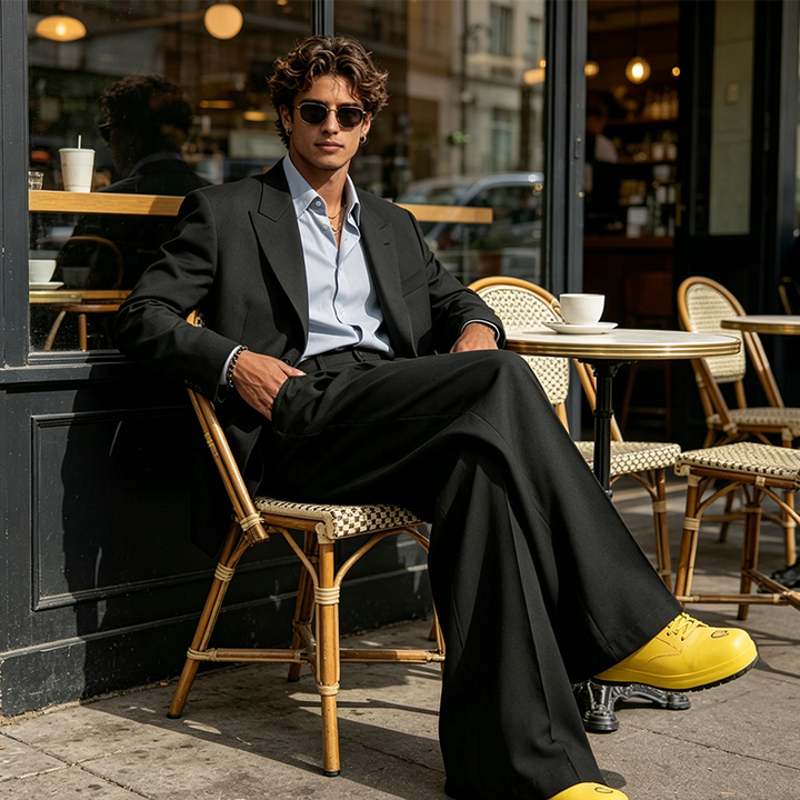 🎩 Herr Minimalistiska Vida Byxor – Strukturerade sömmar, premiumtyg & mångsidig stil 🚶‍♂️
