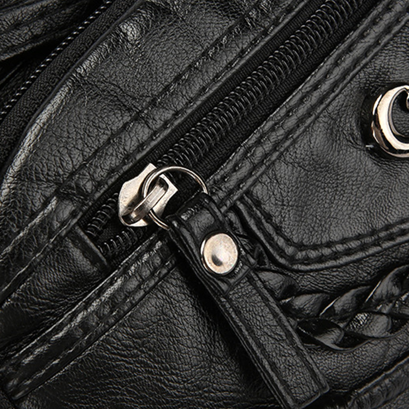 👜✨Korsväska i Mjukt PU-läder – Flera Fickor, Rymligt Huvudfack & Justerbar Rem, 4 Färger 👜✨