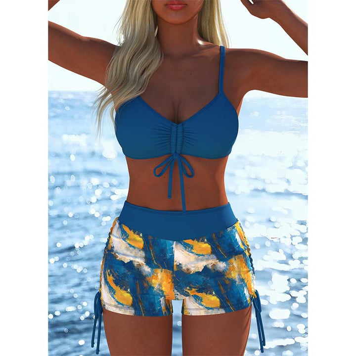 ✨ Dam Bikini Set – Snörning i Toppen, Boyshorts, Flera Stilar 🏖️